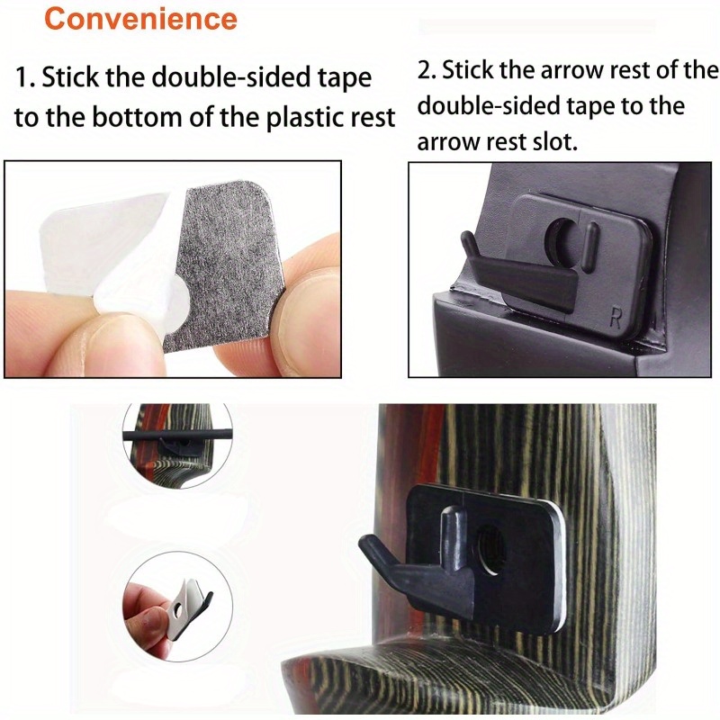 6pcs Adjustable Black Plastic Recurve Bow Arrow Rests