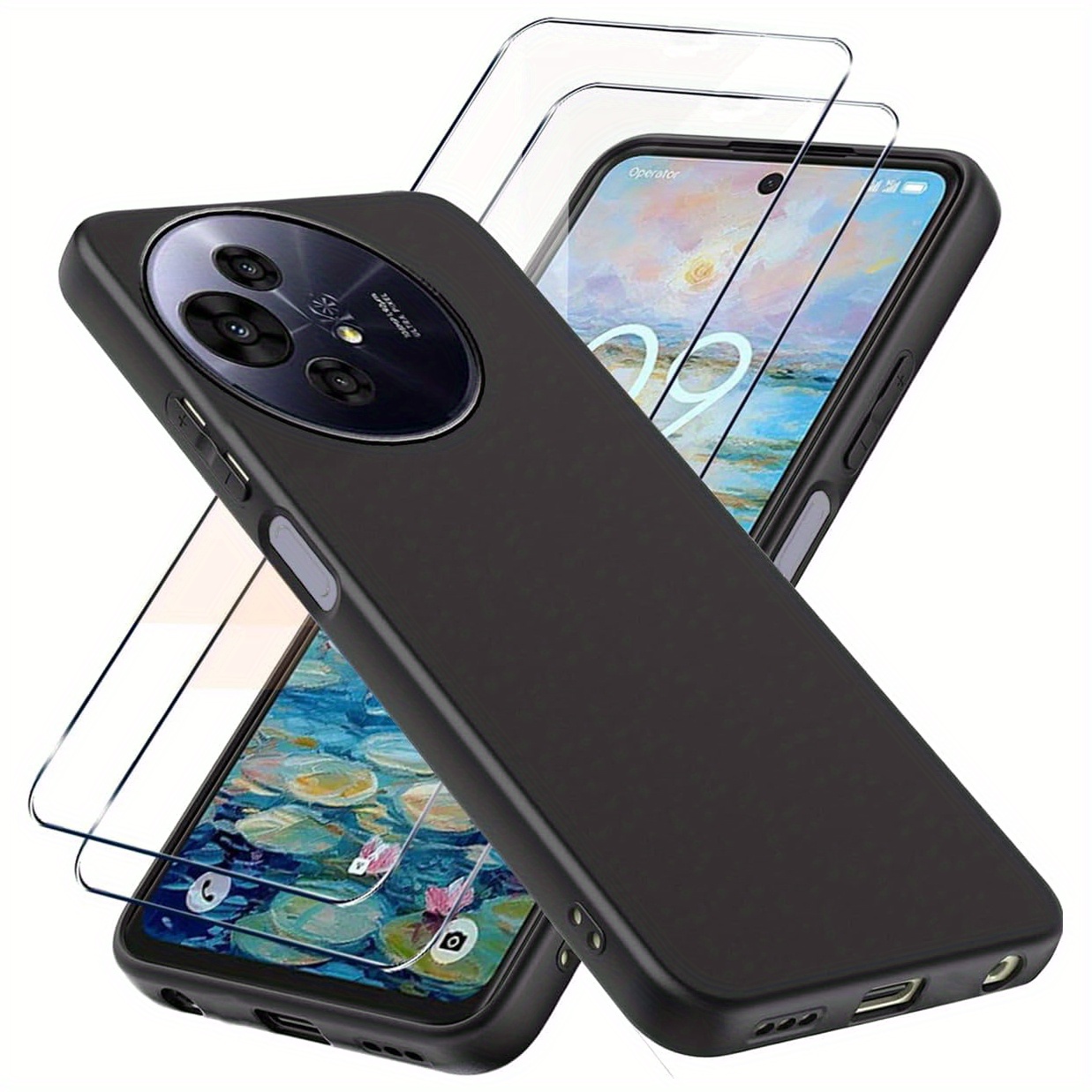 TEMU Custodia per Telefono: Custodia per TCL 50 5G con 2 Pellicole Protettive in Vetro Temperato, , Antishock, Flessibile, , Morbida, Copertura per