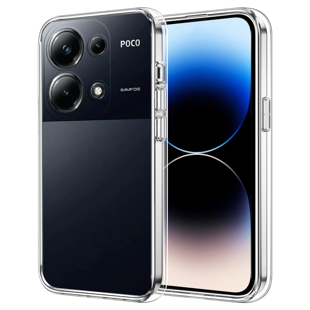 TEMU Funda para Xiaomi Poco M6 Pro 4G, carcasa parachoques a prueba de golpes, parte trasera transparente antiarañazos