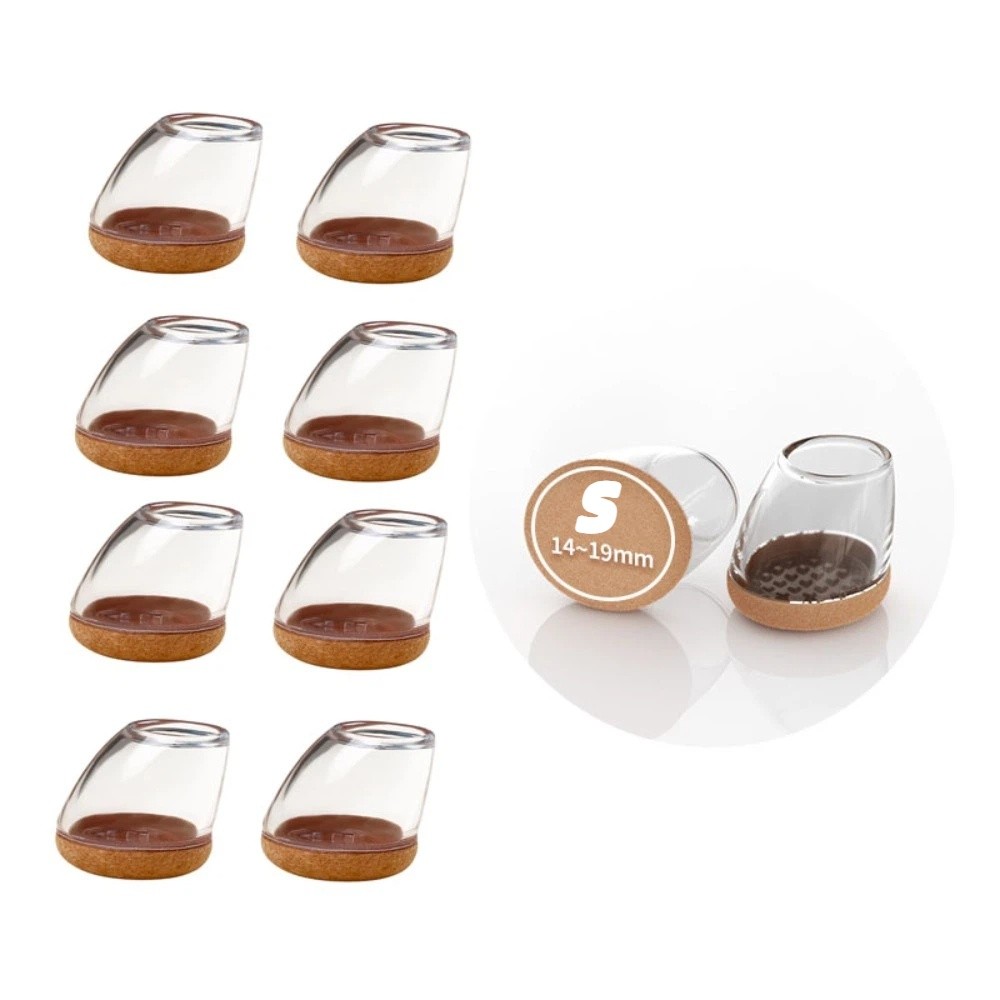 TEMU Lot de 8 protège-pieds de meuble -adhésifs pour cheveux, antidérapants, résistants à l', pour chaises inclinées, -bruit, durables