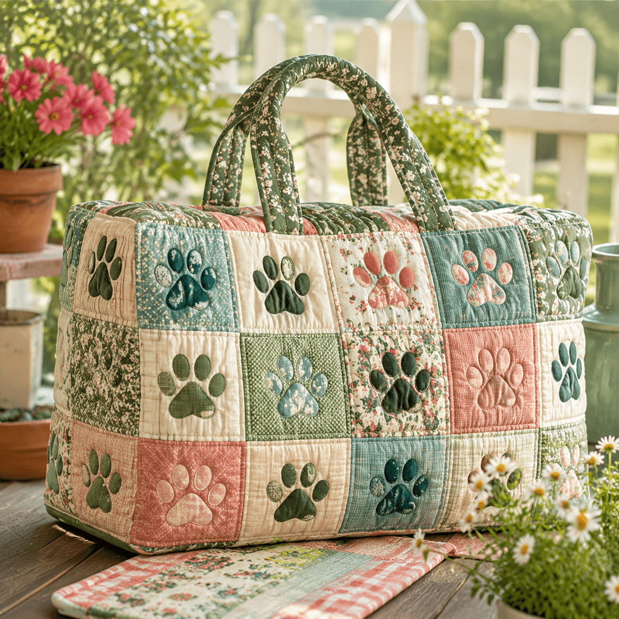 TEMU Print Quilted Travel Bag, Cute Animal Print Shoulder Bag, Large Capacity Women's Weekend Overnight Bag, Spring Gift