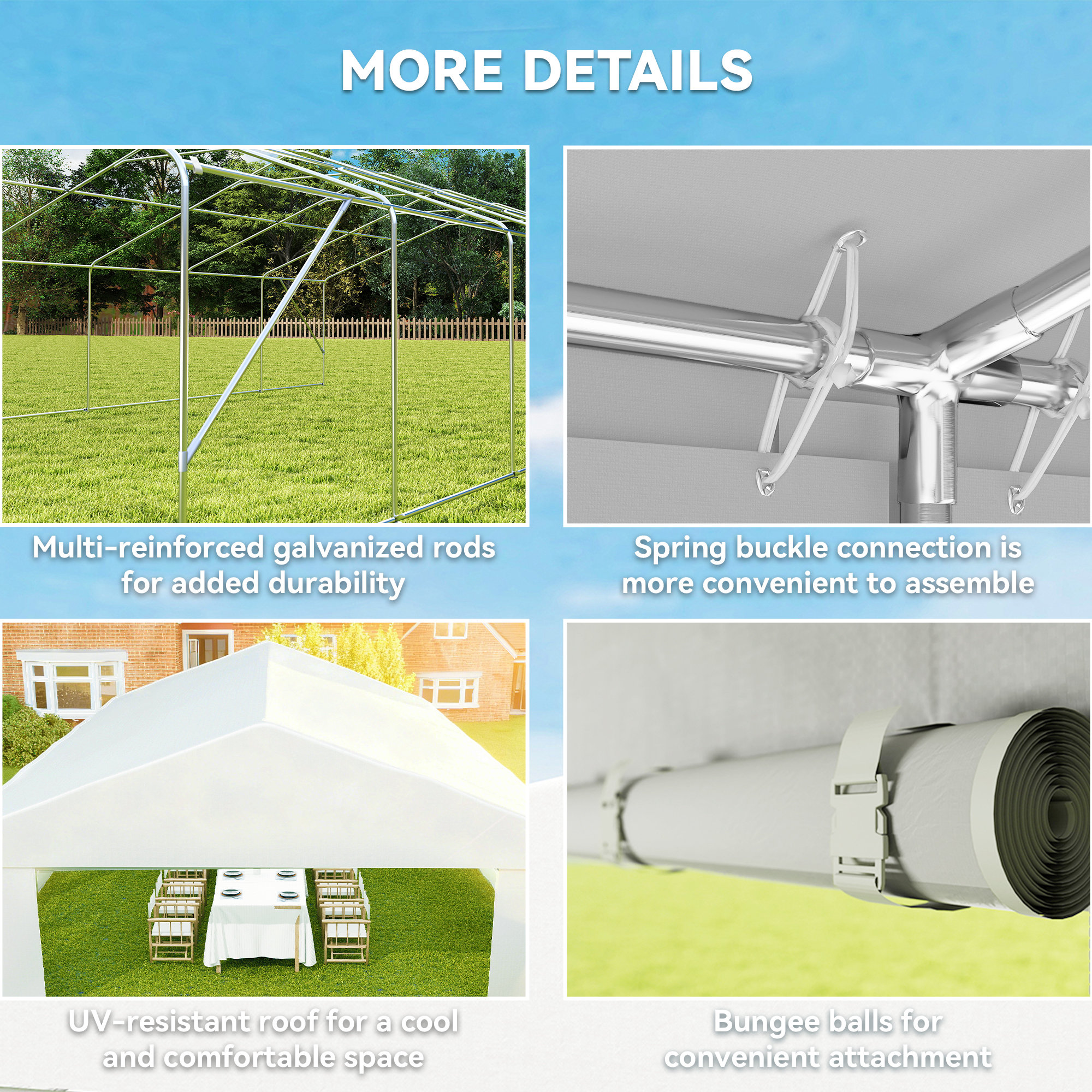23 x 39 large outdoor carport canopy party tent with removable protective   windows white Product details 5