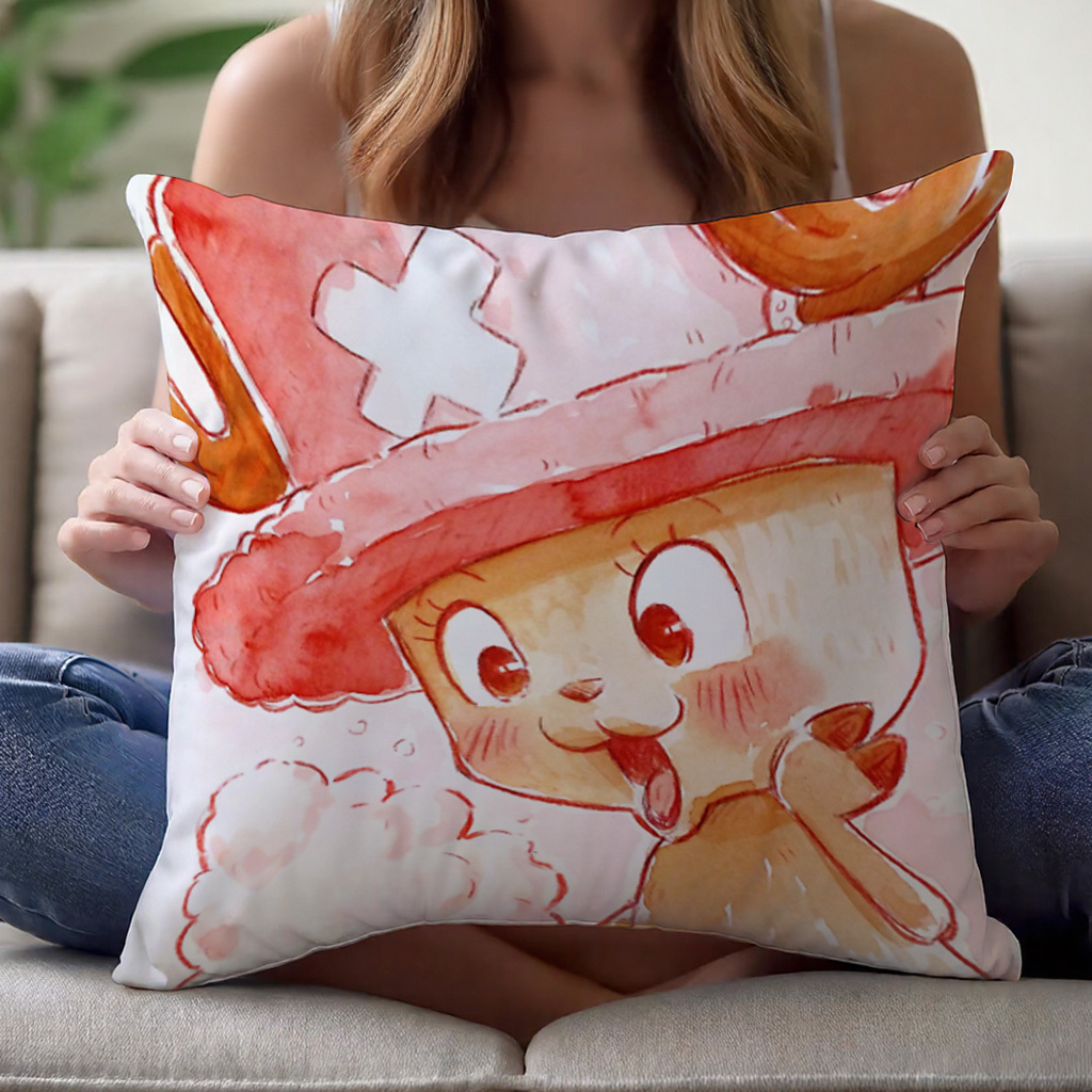 TEMU 1pc Cute Reindeer Watercolor Art Pillow Cover - Double-sided Printed Contemporary Soft Polyester Cushion Case With Zipper Closure, 16"/18"/20"