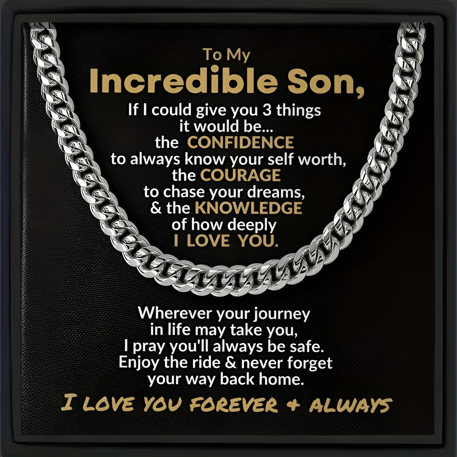 

Fashionable And Simple Necklace, Steel Pendant Necklace, A For Son Box