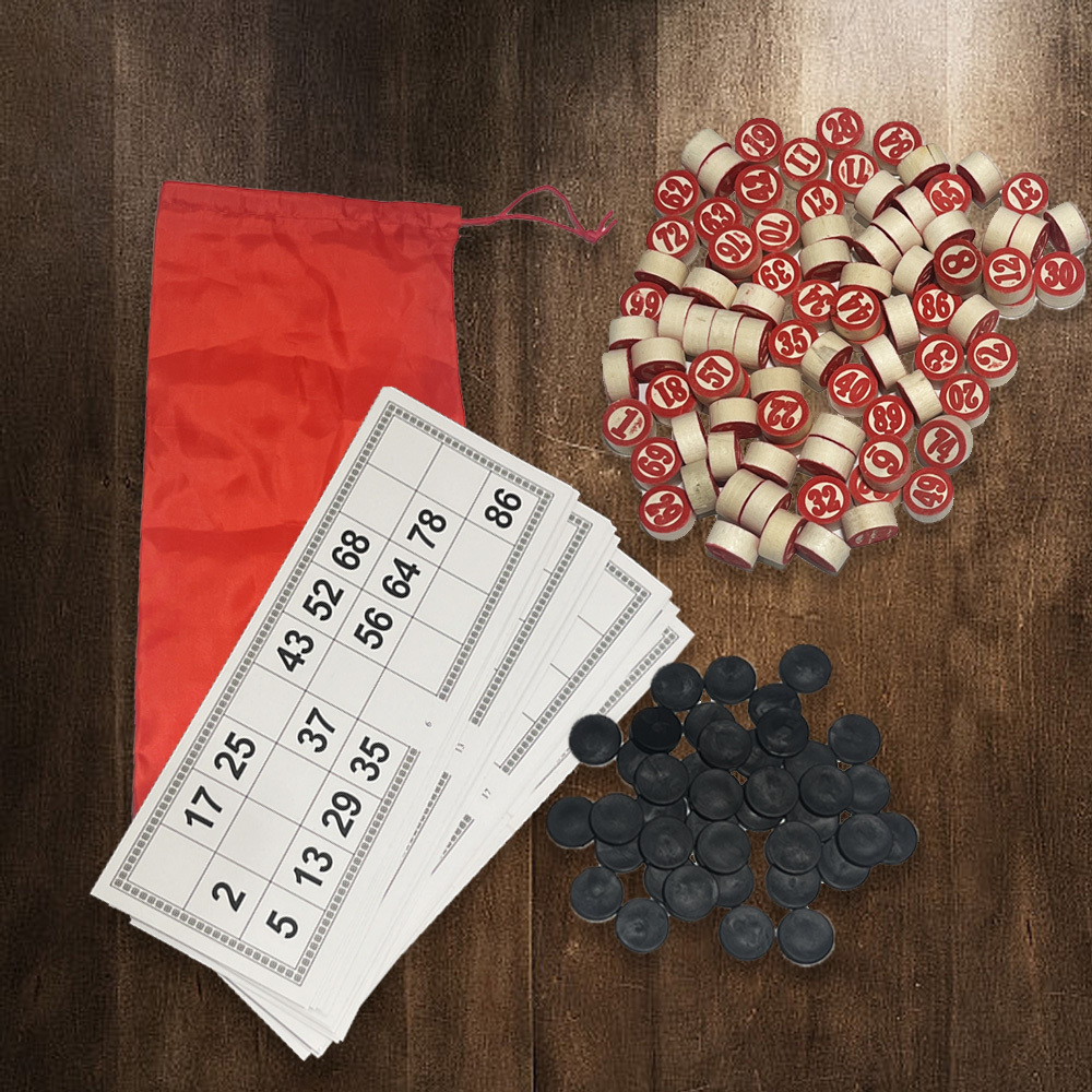 Image of Bingo Paper Card Game, Cards And Chess Pieces, With A Drawstring Bag, Suitable For School Classrooms, Family Gatherings, And Travel Activities