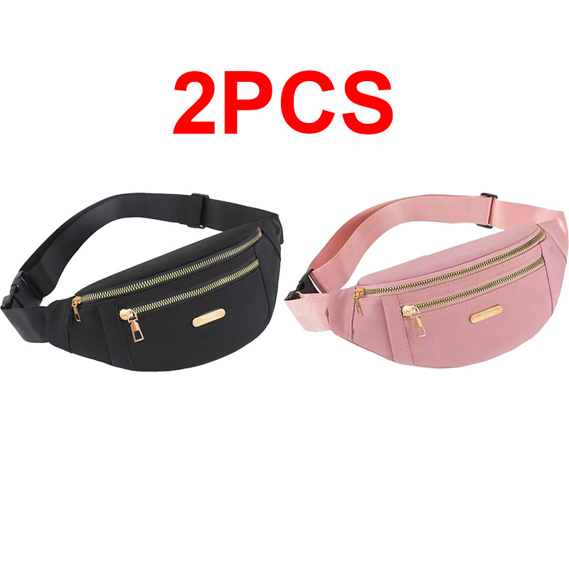TEMU 2pcs Men's & Women's Crossbody Bag - Adjustable Waist Pack With Fringe Tassel Detail, Multi-functional Chest Bag Suitable For Outdoor, Travel,