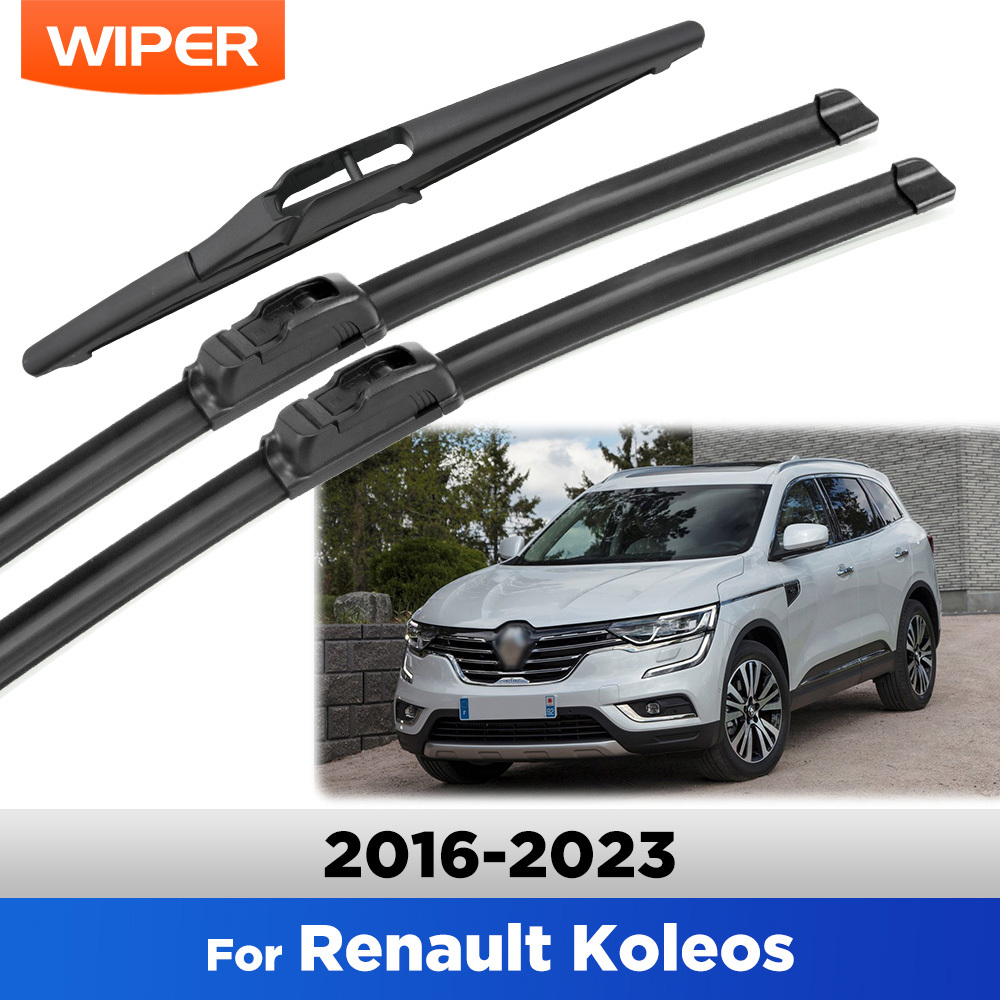 TEMU Juego de limpiaparabrisas delanteros y traseros para Renault modelos de 2016 a 2023, incluyendo tamaños de 26", 16" y 9"