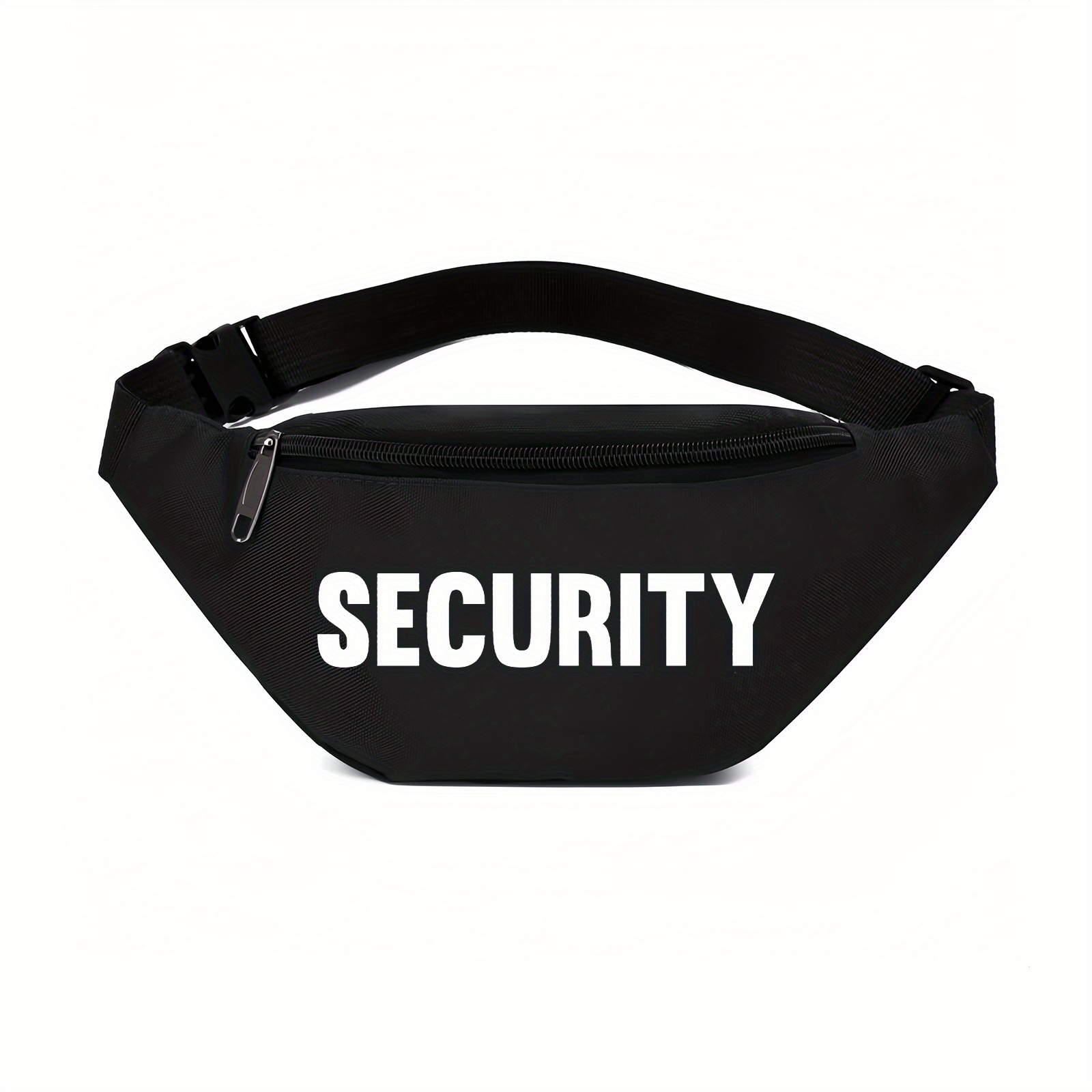 TEMU 1pc Security-themed Adjustable Waist Bag - Oxford Shoulder Bag With Zipper Closure For - Ideal For Hiking, Running & Cycling, Secure Travel