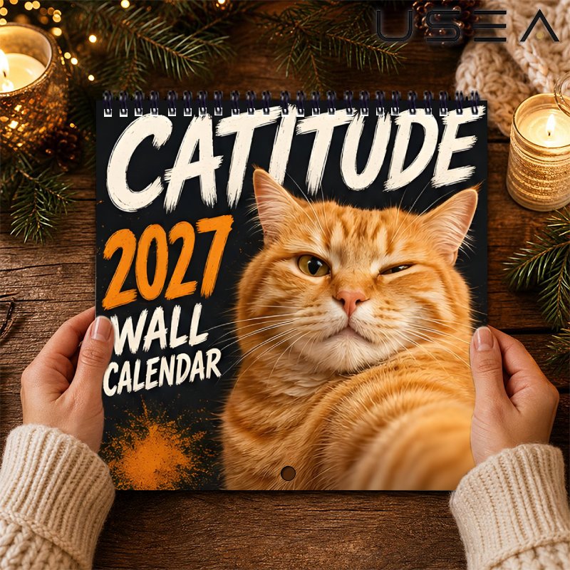 TEMU Calendrier mural 2027, Calendrier mural Chat 2027, Planificateur mensuel et organisateur annuel de 12 mois avec suivi des , Calendrier chat