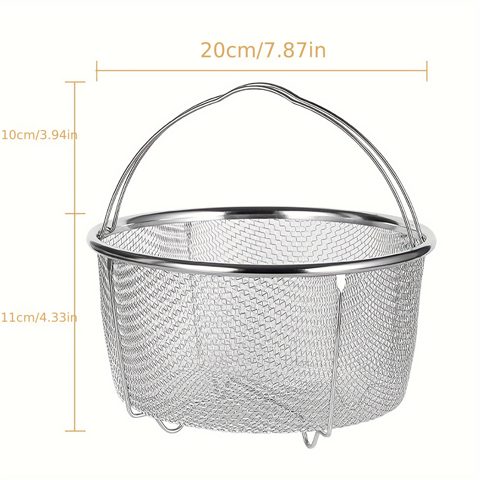 1pc stainless steel mesh basket with handle multi functional steamer insert for pot versatile drainer for frying boiling steaming with   prevention design for vegetables seafood