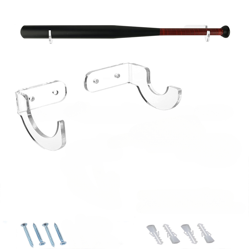 TEMU Wall-mounted Baseball Bat Rack - Durable Acrylic Holder, Softball Bat Stand, Tennis Racket Holder For Sports Enthusiasts, For Baseball Lovers
