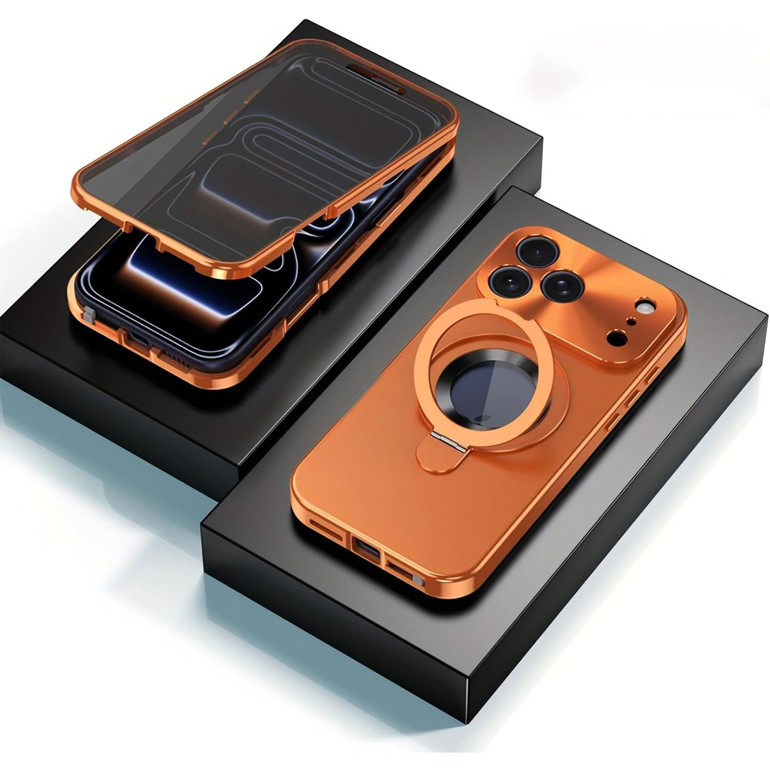E-shop Handyhülle: Magnetische Handyhülle für iPhone 17/17 Air/17 Pro/17 Pro Max/16/15/14/13//Pro/Pro Max, Privatsphäre-Schutz mit Metallständer,