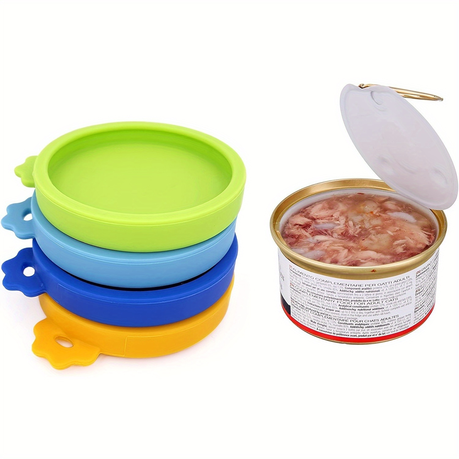 

Set Of 4 Silicone For Cat Food Cans - Pet And - Fits 3 Oz Cans - Includes 4pcs, Without Battery