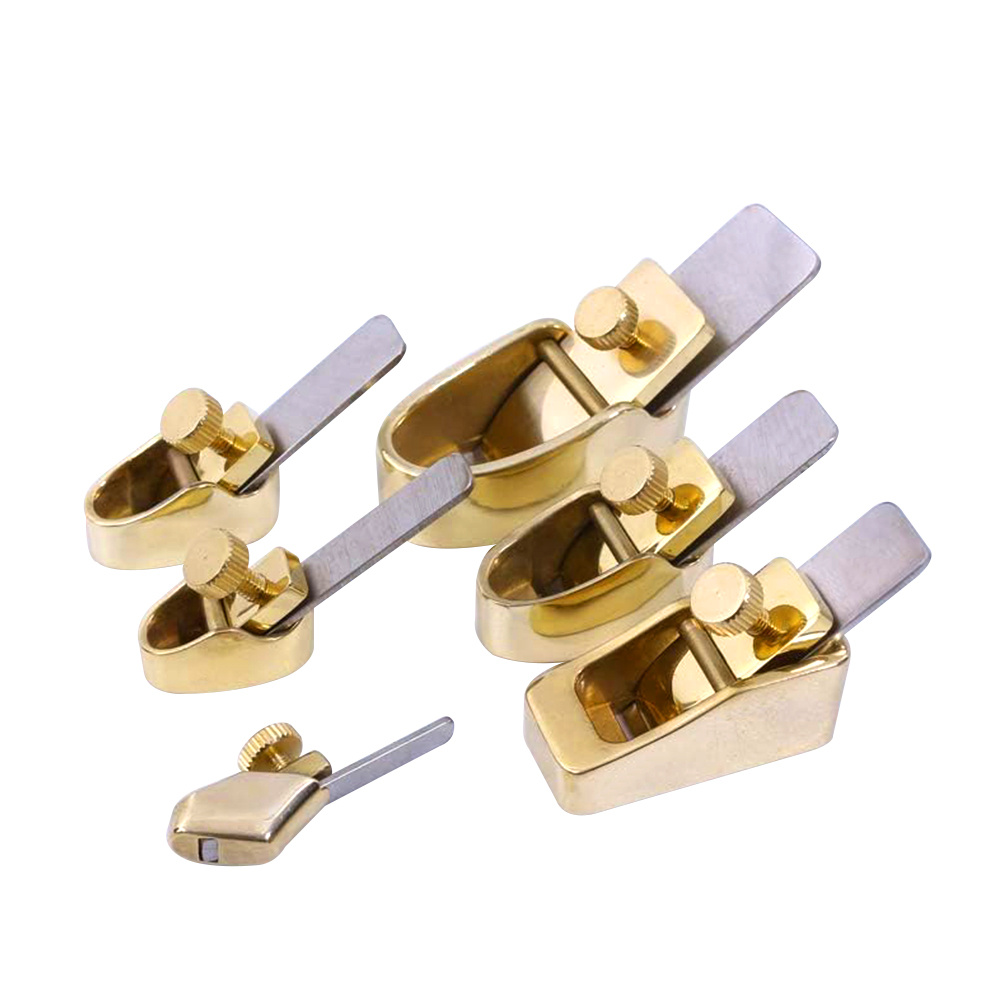 Wuqimusc 6pcs Convex Bottom Brass Planes Set For Violin Viola , Professional Luthier Tool Kit For Instrument Making And Repair
