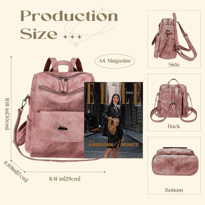 women s high quality backpack purse - small crossbody backpack handbag with detachable strap, golden-tone hardware, zipper closure compartments - dark brown/pink/other colors   - non-woven fabric for everyday, travel, work, school - elegant & functional women s bag, bag for women, bags for women high quality, crossbody bags for women, shoulder bag for women, sling bag for women, handbags for women, bags for women Product details 1
