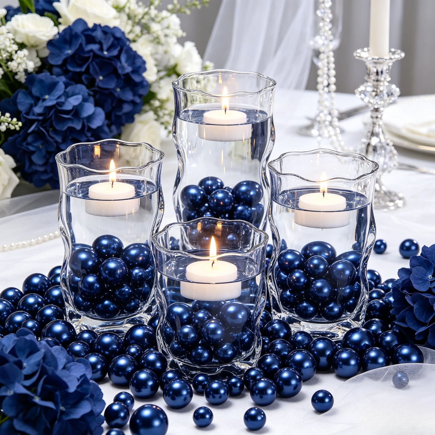 TEMU 481 pz, Perle Blu Navy Lucide per Centrotavola e Vasi, Perle Finte, Riempitivi per Vasi, Creazioni , Decorazioni per la Casa, Accessori per