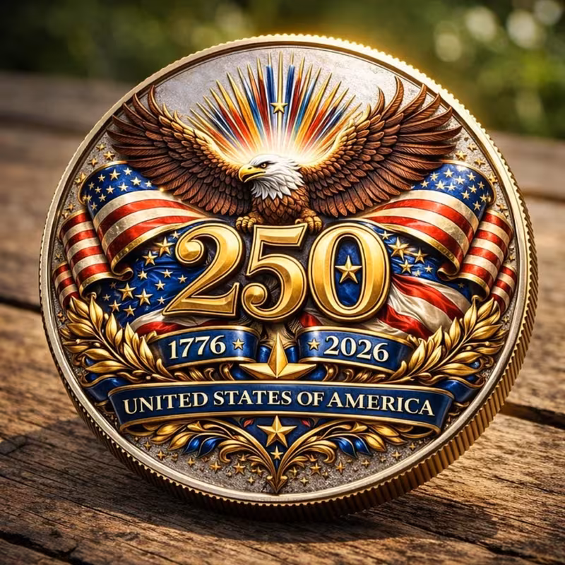 us 250th anniversary commemorative iron material mixed form 0