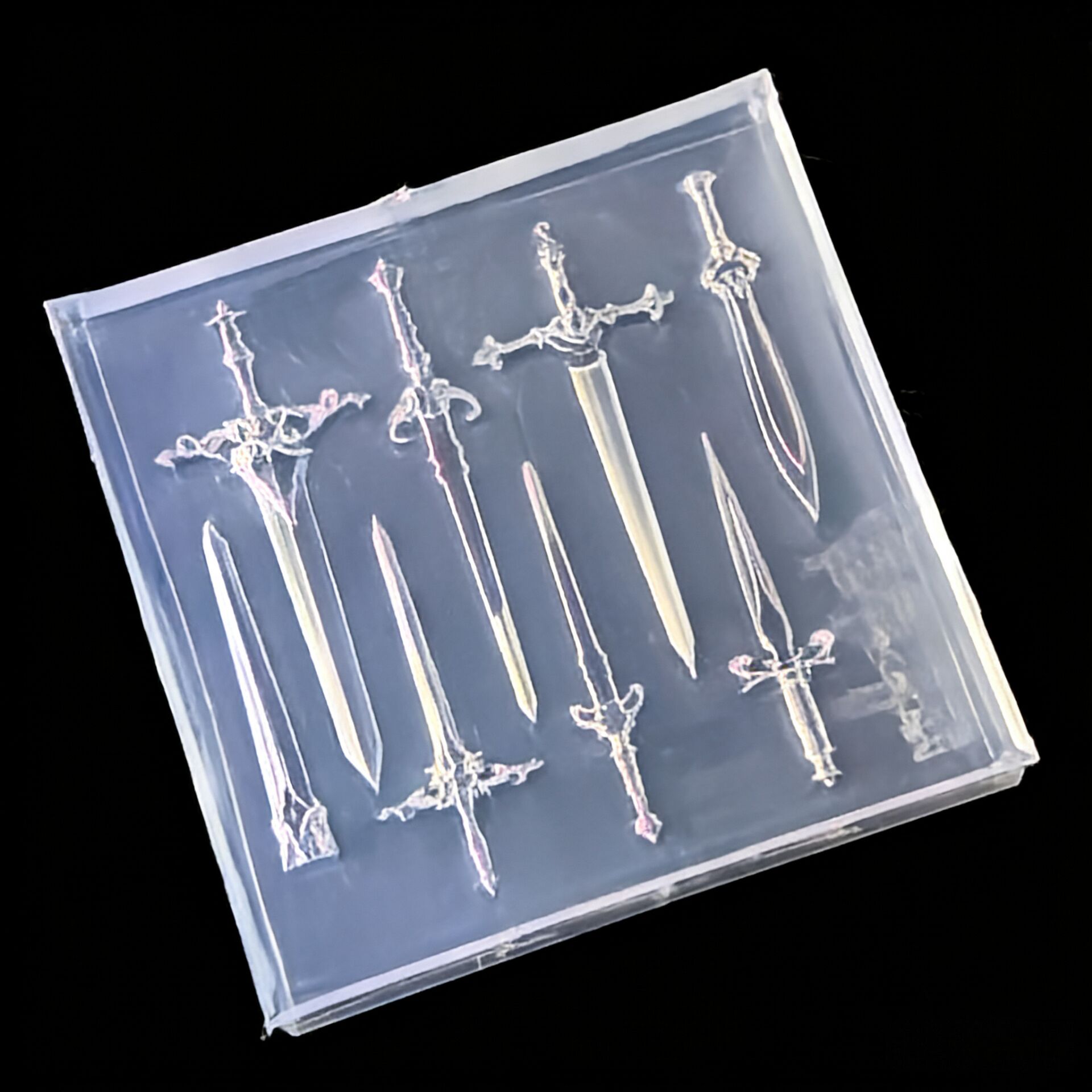 TEMU Moldes 3D Mini de Resina para Uñas con Forma de Espada para Suministros de Adición, Herramientas de Silicona, Estilo de Uñas Retro