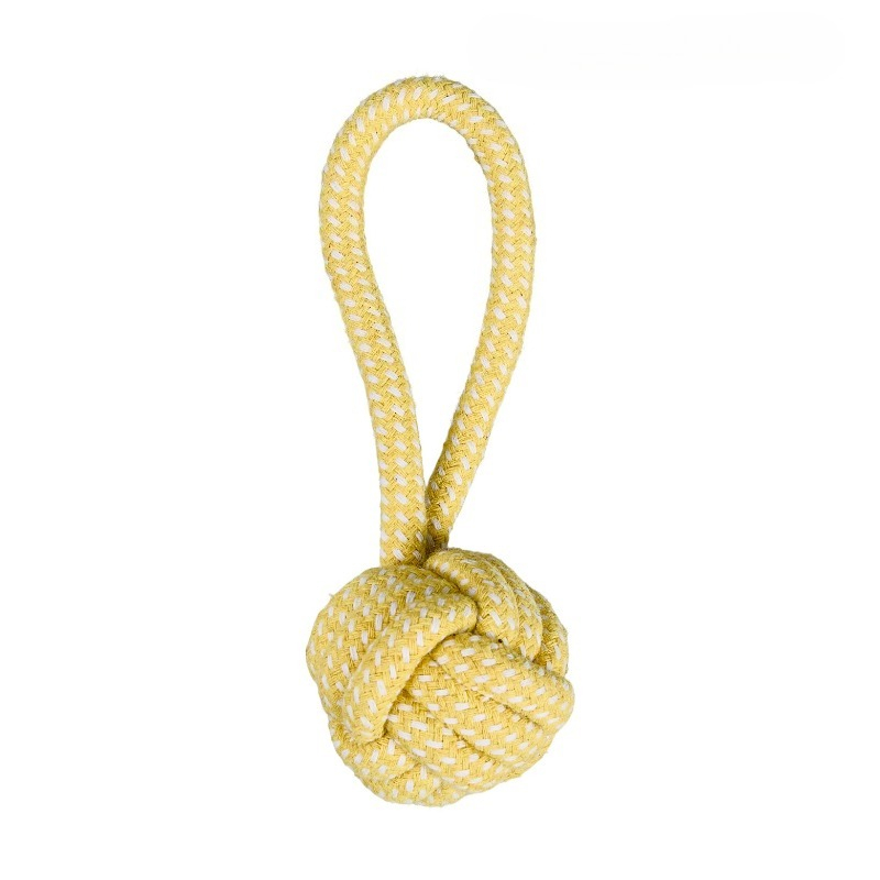 1pc Heavy-Duty Braided Rope Dog Chew Toy, Random Color Rope Ball with Textured Grip - Interlocked Rope Ball for Power Chewers, Teeth Cleaning And Training, Durable Molar - Suitable for Fetch