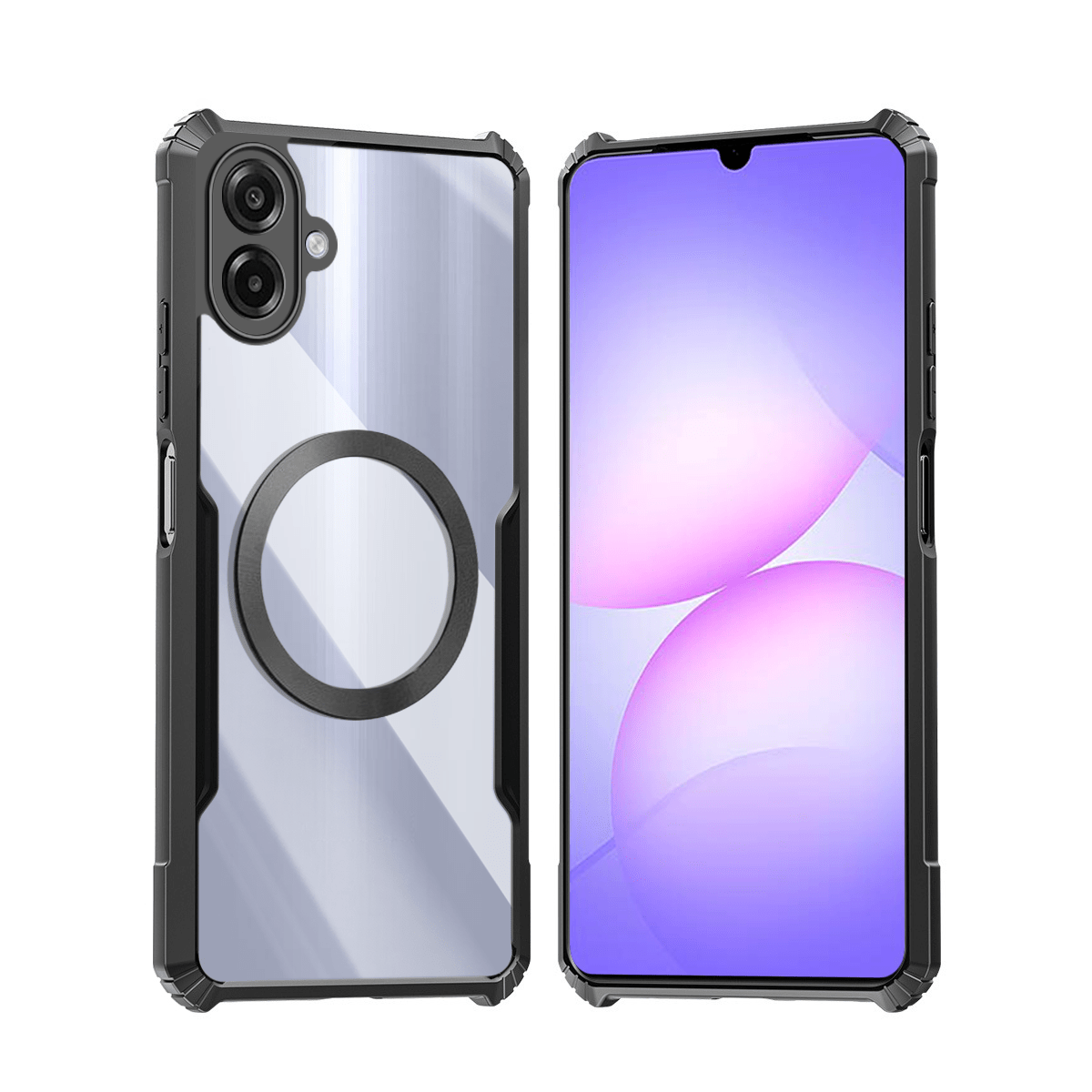 TEMU Phone Case - Compatible With Galaxy A07 4g Phone Cases Magnetic Casing Shockproof Soft Cover Acrylic Transparent Back Camera Protection Shell