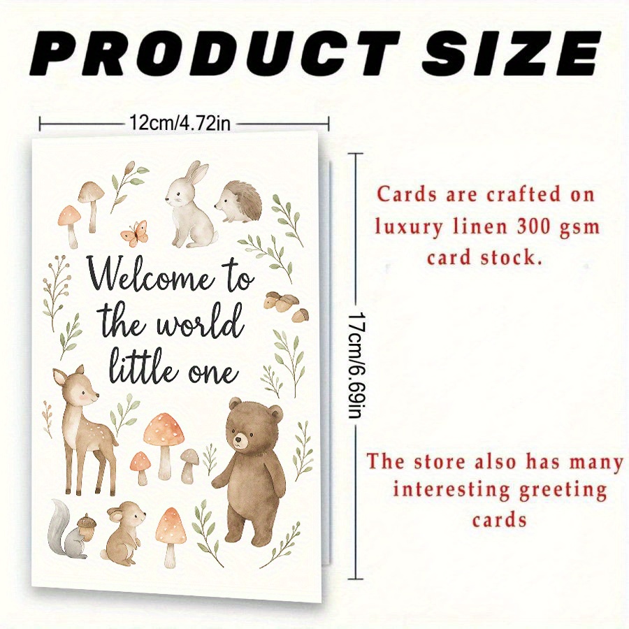 Greeting Card Featuring Adorable Woodland Creatures