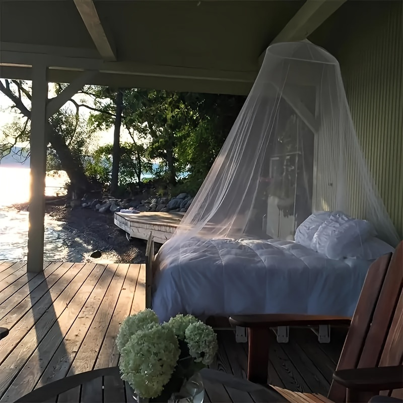 blue round ceiling mosquito net sturdy frame no electricity needed easy   for bedroom insect protection   decor exquisite   mosquito repellent device nonpowered   details 6