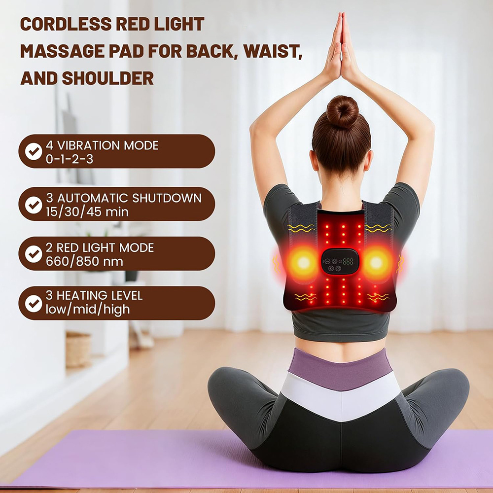Red Light for Body Massager Belt with Vibration Massage, Cordless Heating Light with 2 Long Wraps, Red Light Belt Wrap for Back Shoulder - Image 5
