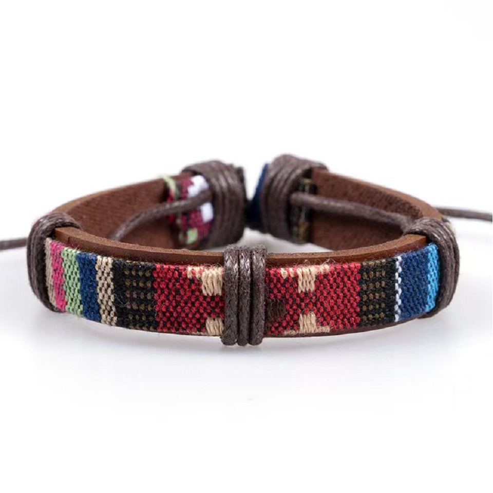 TEMU 1pc Top-grain + Multicolor Ethnic Woven Webbing Pattern With Red/green/blue/pink , Blending European And Style With Bohemian Ethnic Texture. The