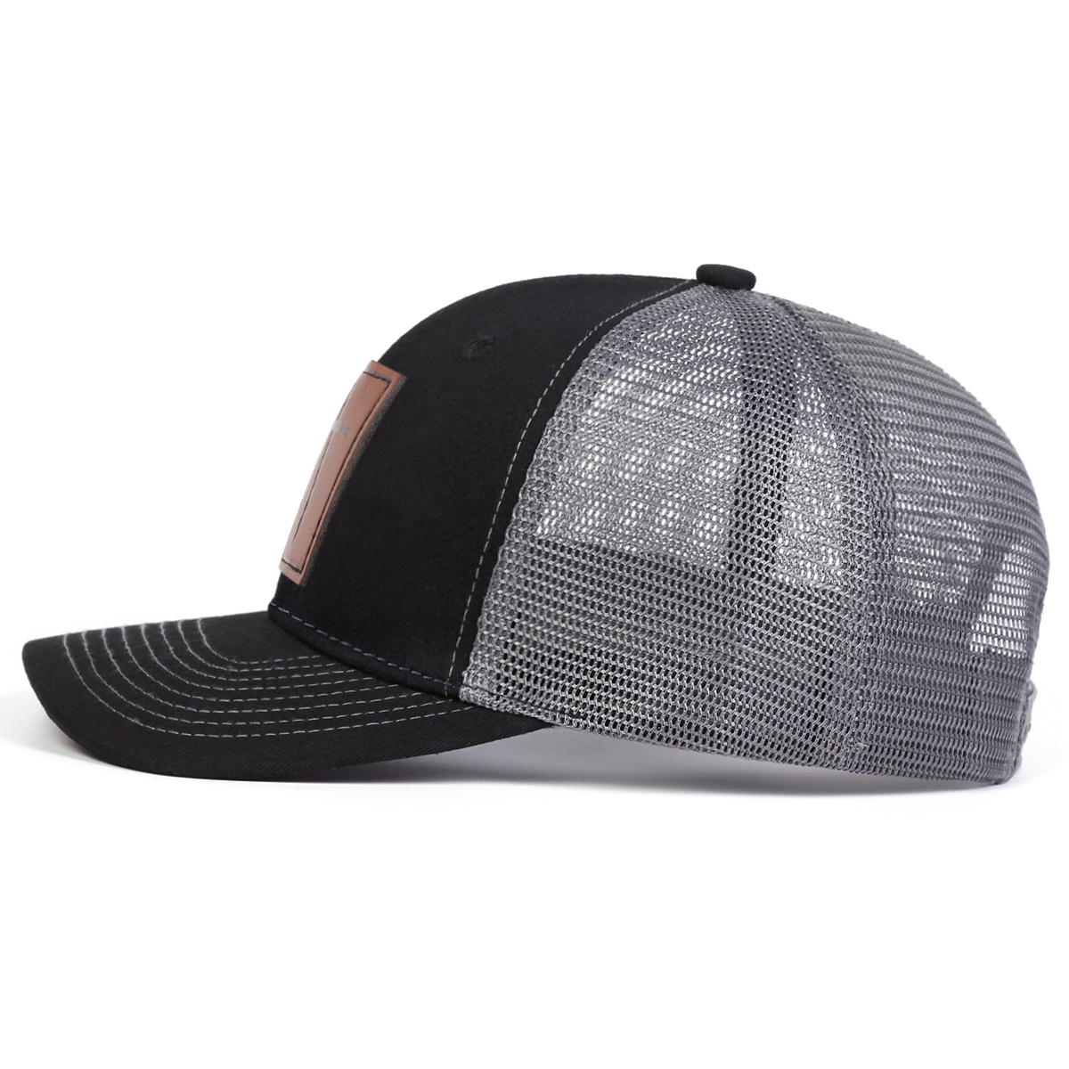 Cross Leather Patch mesh Cap