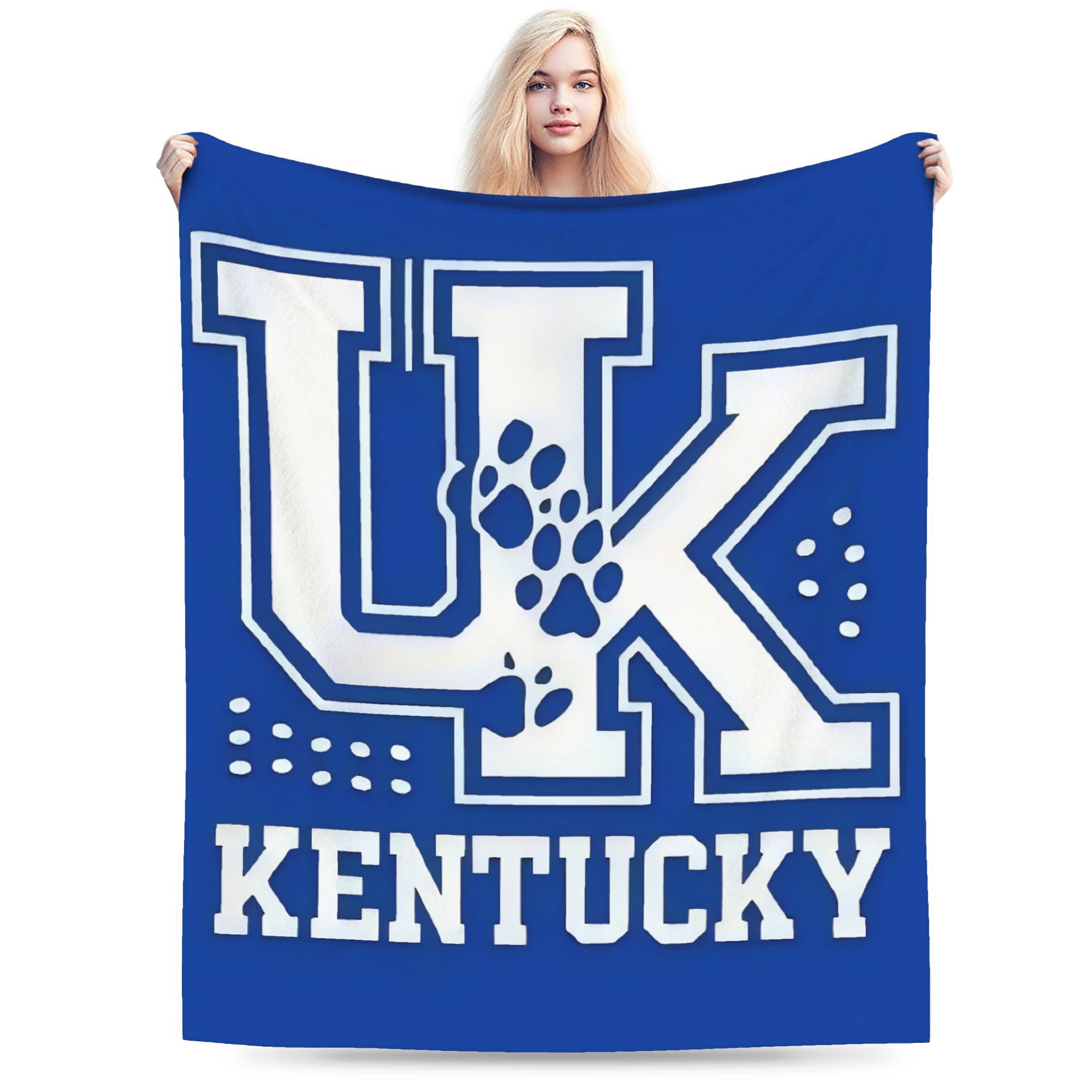 

1pc Kentucky-inspired Print Flannel Fleece Blanket, Warm Room Throw, Office Blanket, Sofa Decor, Travel Blanket, Gift Blanket - Home Decor Accessory