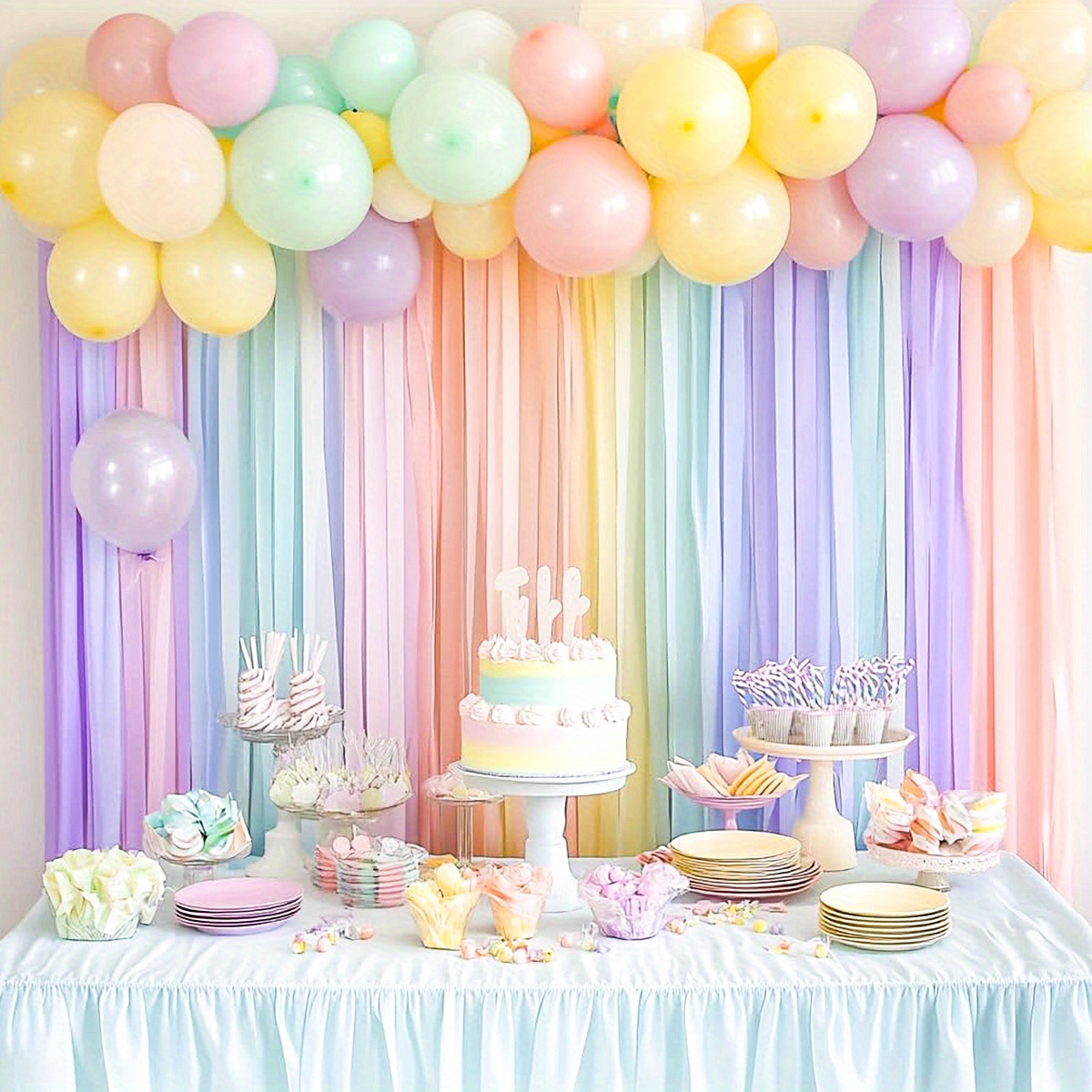 Image of 6 Rolls Of Crepe Paper Streamers For Celebrations Like Valentine's Day, Easter, Mother's Day, Anniversaries, Graduations, Mermaid-themed Parties, Spring Weddings, And Birthday Decorations
