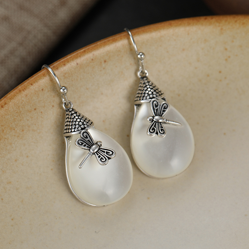 Literary Vintage Dragonfly Dangle Earrings for Women