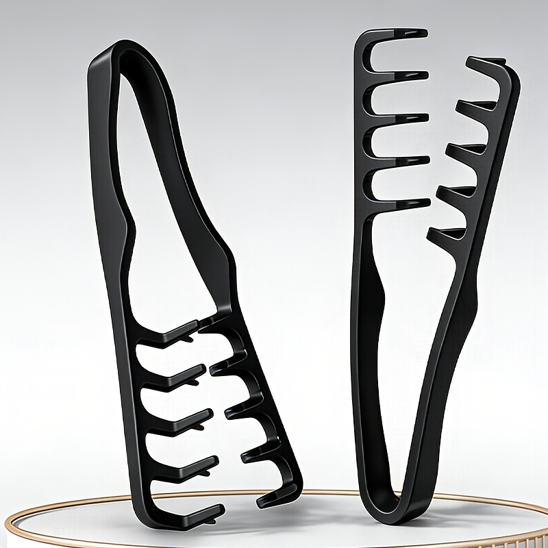 TEMU Men's Styling Comb 2pcs Set: For Hair + Universal Use For Curly And Colored Hair, Portable Design With Plastic/abs Handle