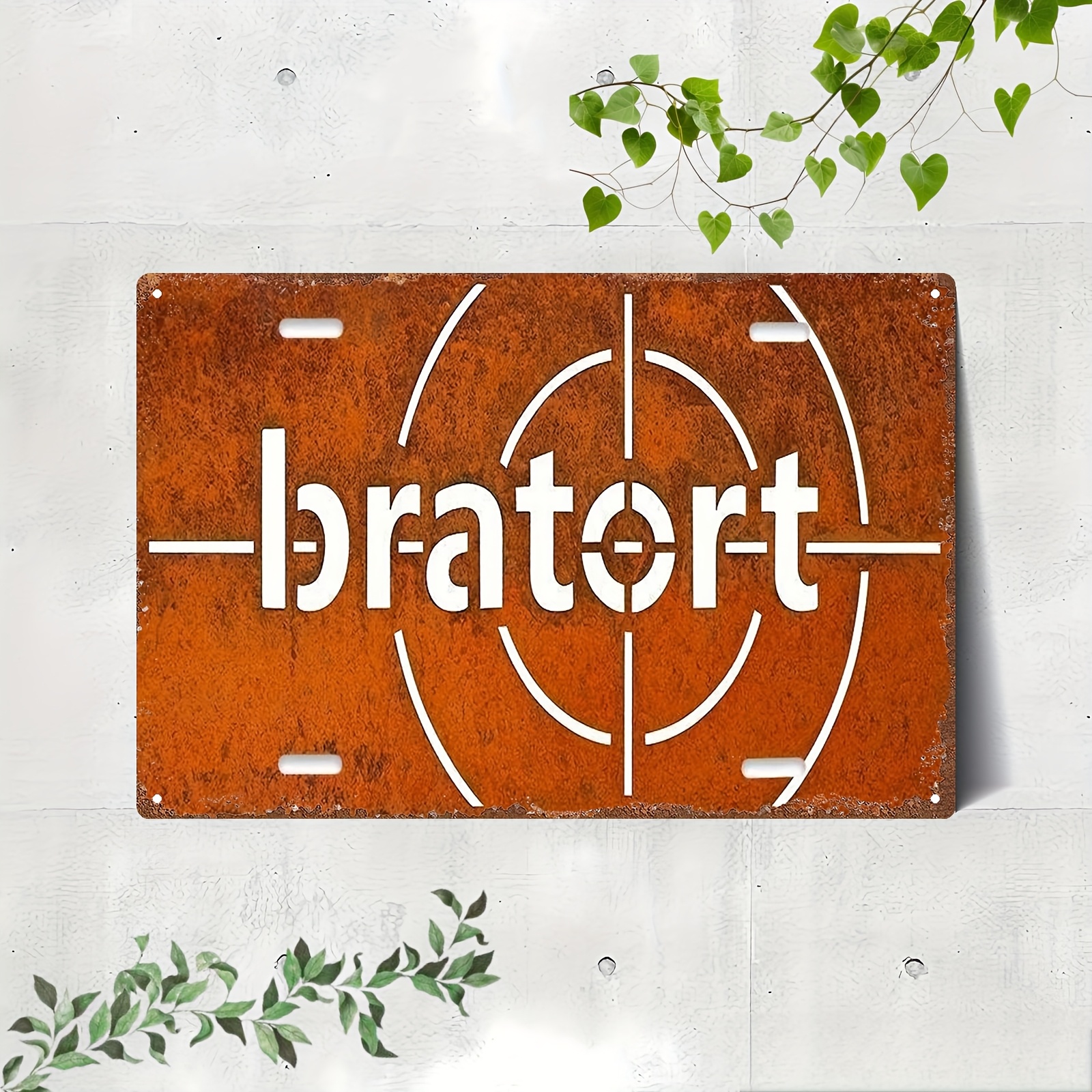 E-shop 2D Flache Vintage Design Metall Wandkunst Schild | Rustikale Blechdeko mit auffälligem "" Text, 12X8 Zoll - für Zuhause, Büro, Café, Bar oder