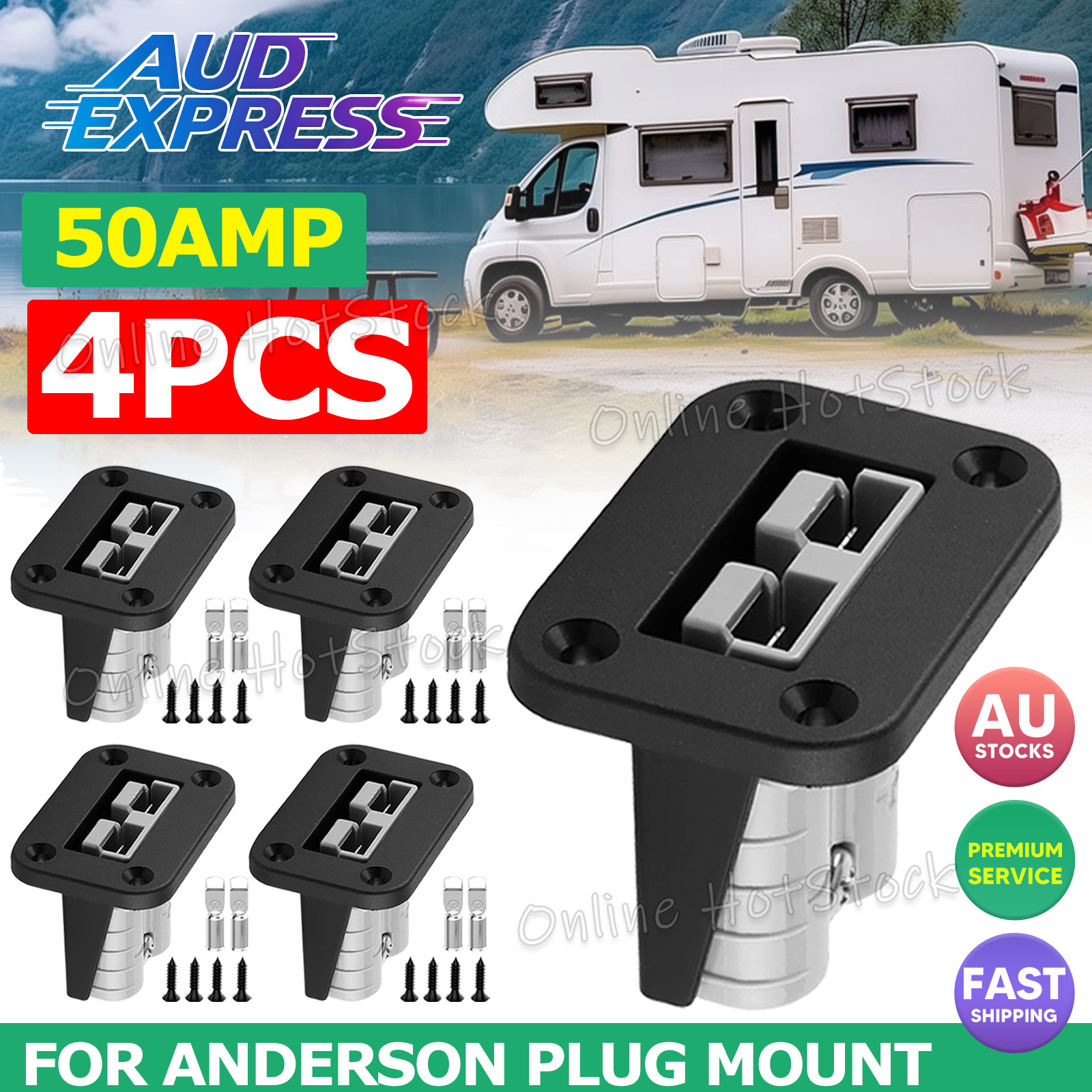 TEMU 4 Sets Anderson Plug Flush Mount Mounting Bracket Panel Cover For Anderson Plug Mount Aud