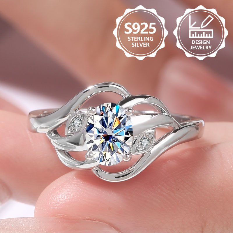 Image of A Beautiful Sterling ' Fashion Ring, Elegant, Fashionable, Exquisite. With Shiny Cubic Zirconia. A High-quality Ladies' Jewelry Ring With , Suitable For Vacation Trips, Daily Wear, And Is An