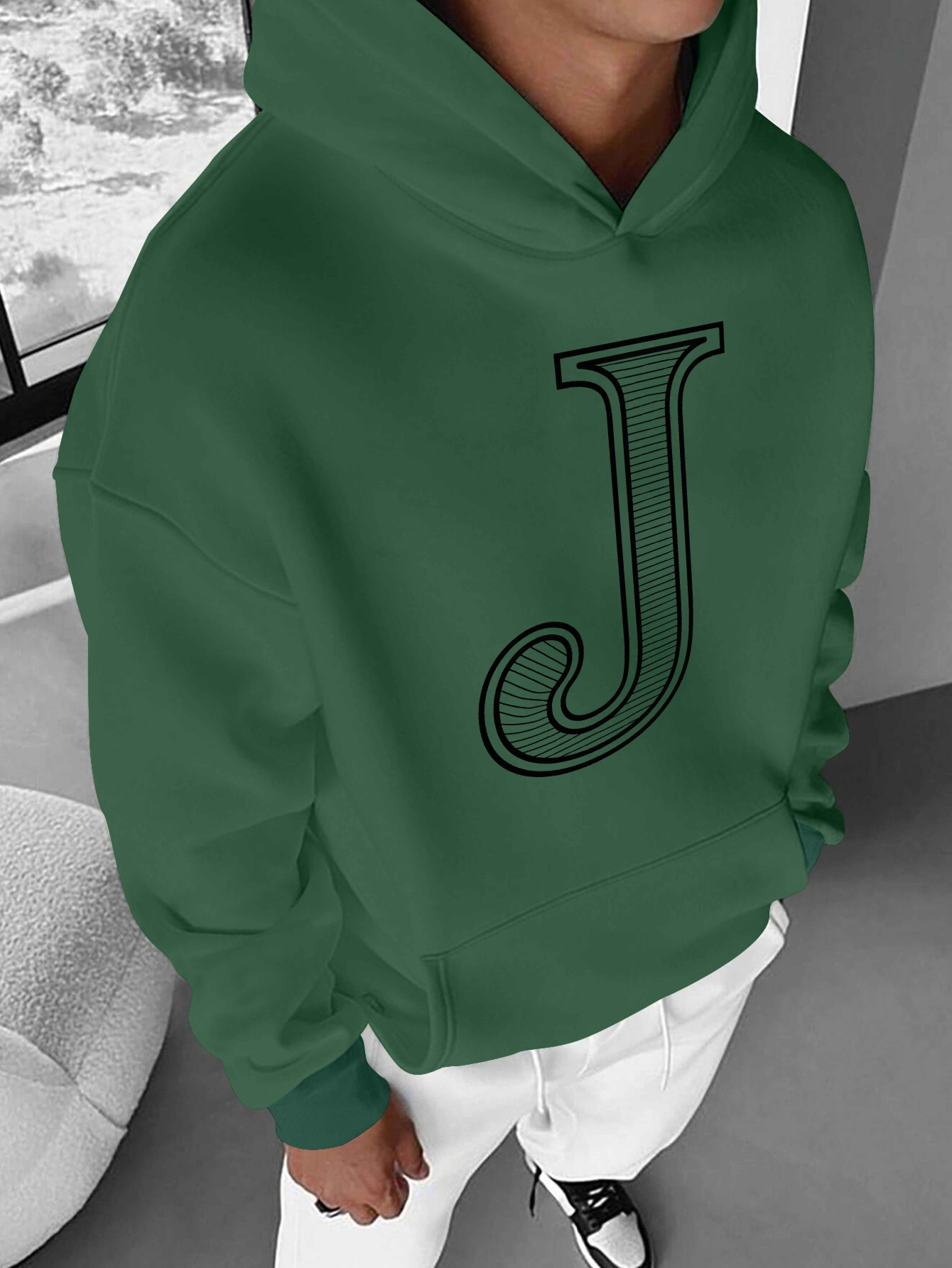 diseño letra j mayúscula sudaderas casuales hombres temu Temu