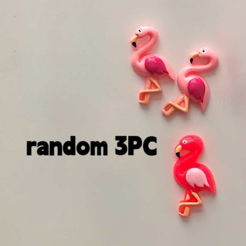 TEMU Random 3pcs Mini Flamingo-shaped Fridge Magnets - Decorative Magnets For Kitchen, Office, Storage Cabinet, And Dishwasher, For Christmas,