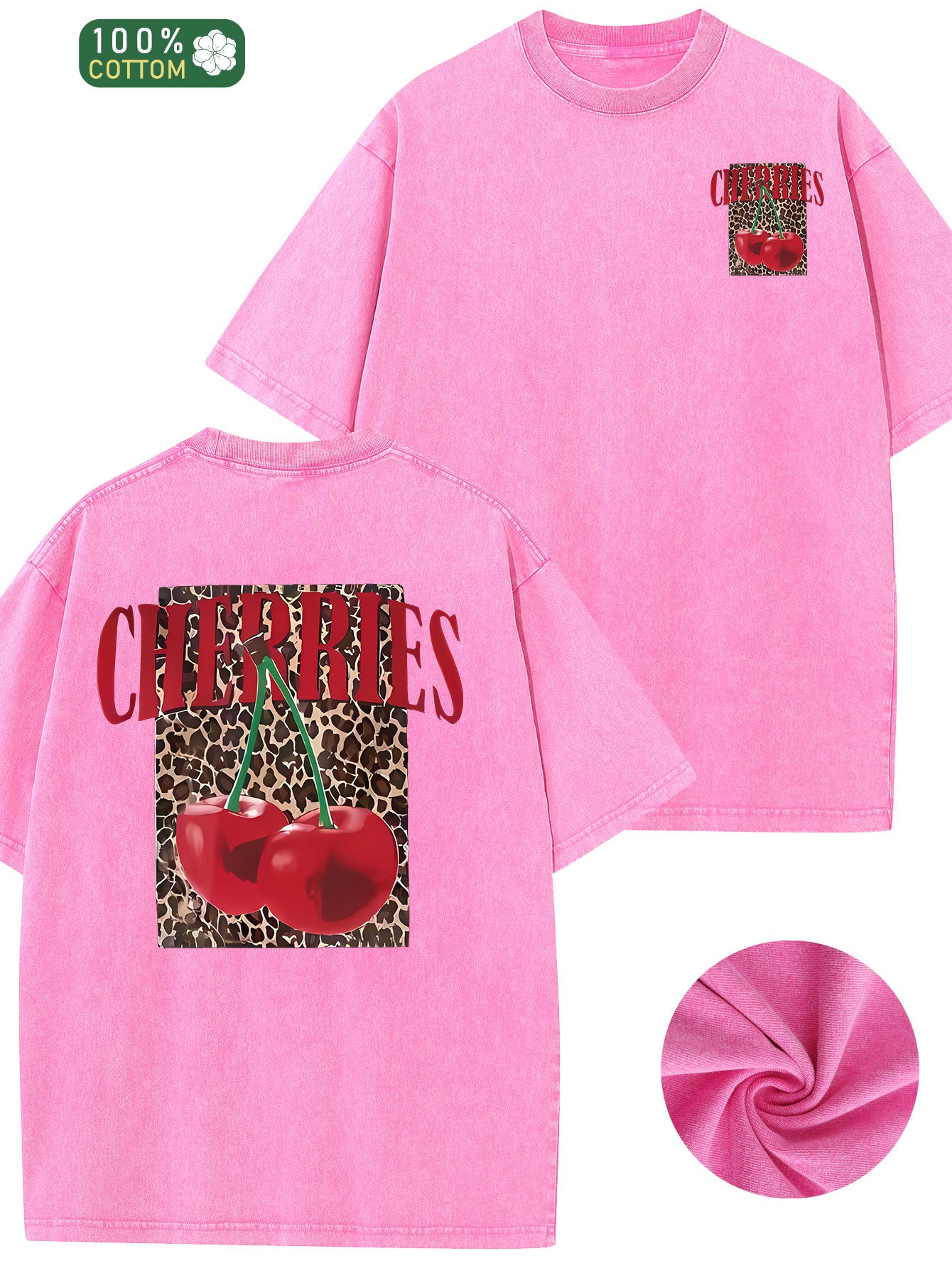 cherry print shirt sold on Temu United States