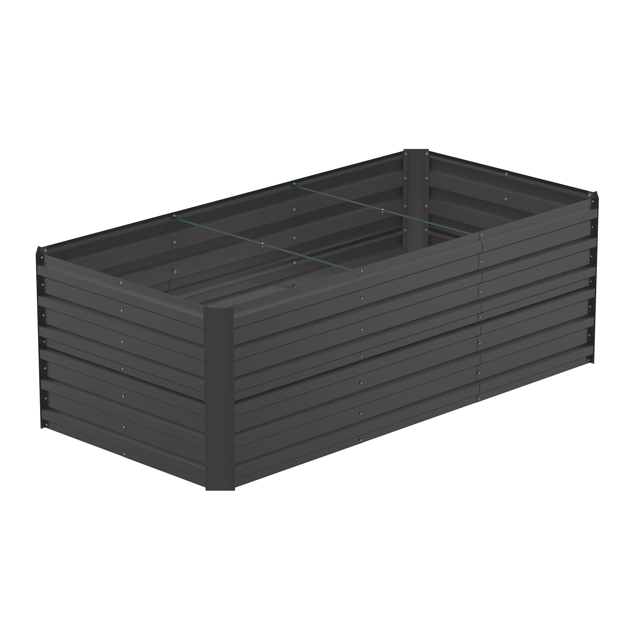 Metal Raised Bed, Rectangular Green/black/silvery, Galvanised Steel Garden Bed, For Vegetables, Herbs & Flowers, Planter Box For Garden, Balcony & Patio