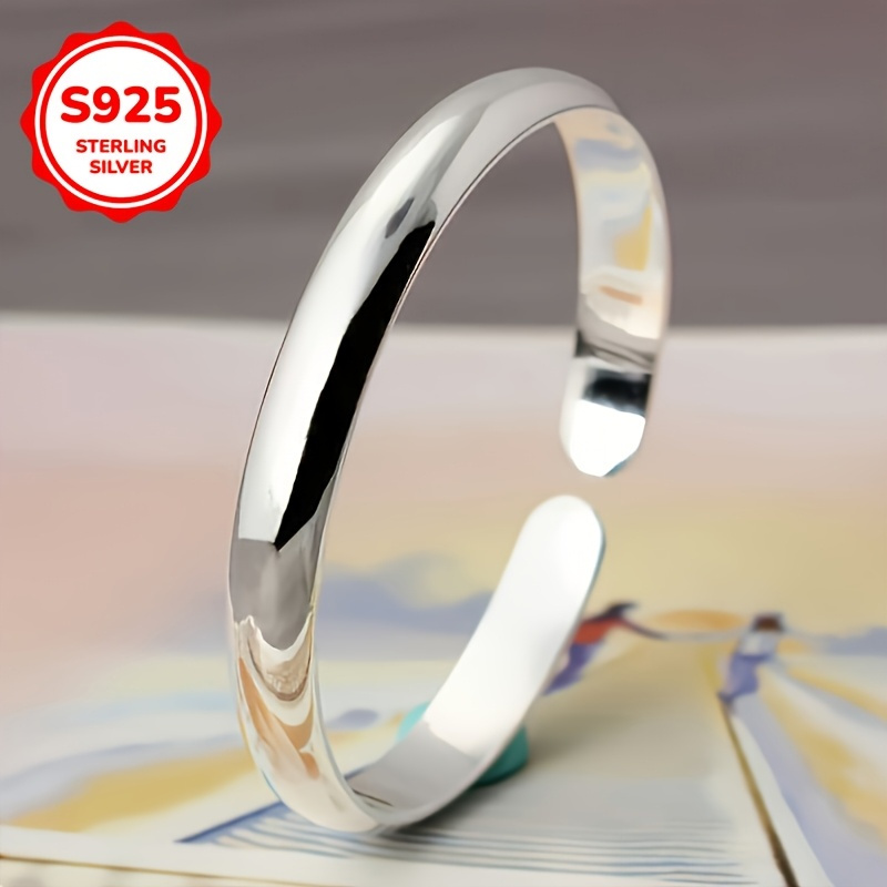 925 Sterling Silver Bangle Bracelet, Low Allergenic for Daily Wear