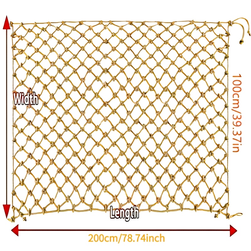 Retro Jute Rope Net Natural Plant Support, Climbing Plant& Trellis Netting, Indoor Outdoor Garden Balcony Wall Decor, Fence Plant Hanger, Home Patio Wedding Decoration For Spring Gardening