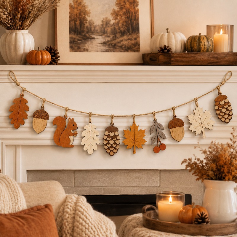 TEMU 1pc Wooden Hanging Decoration For Thanksgiving