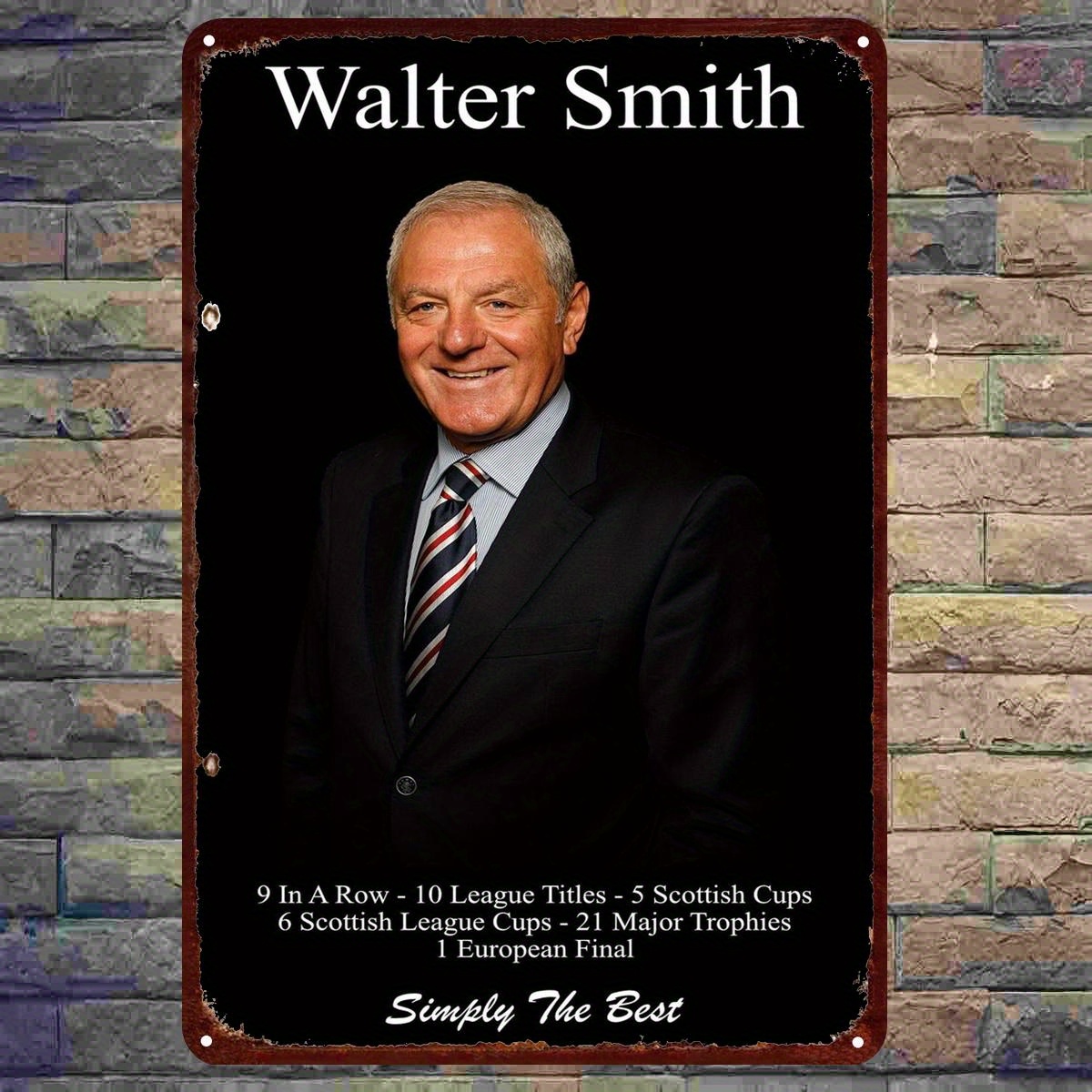 TEMU 2d Flat, 1pc, Vintage Metal Sign - 20.32x30.48 Cm, Celebrametalg 9-in-a-row, 10 League Titles, 21 Major Trophies & 5 Scottish Cups - "simply The