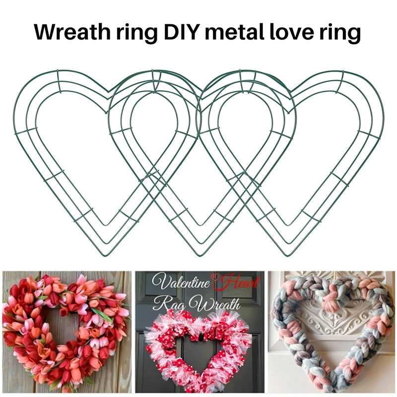 pack metal wreath, 12 inch heart-shaped wire wreath frame diy