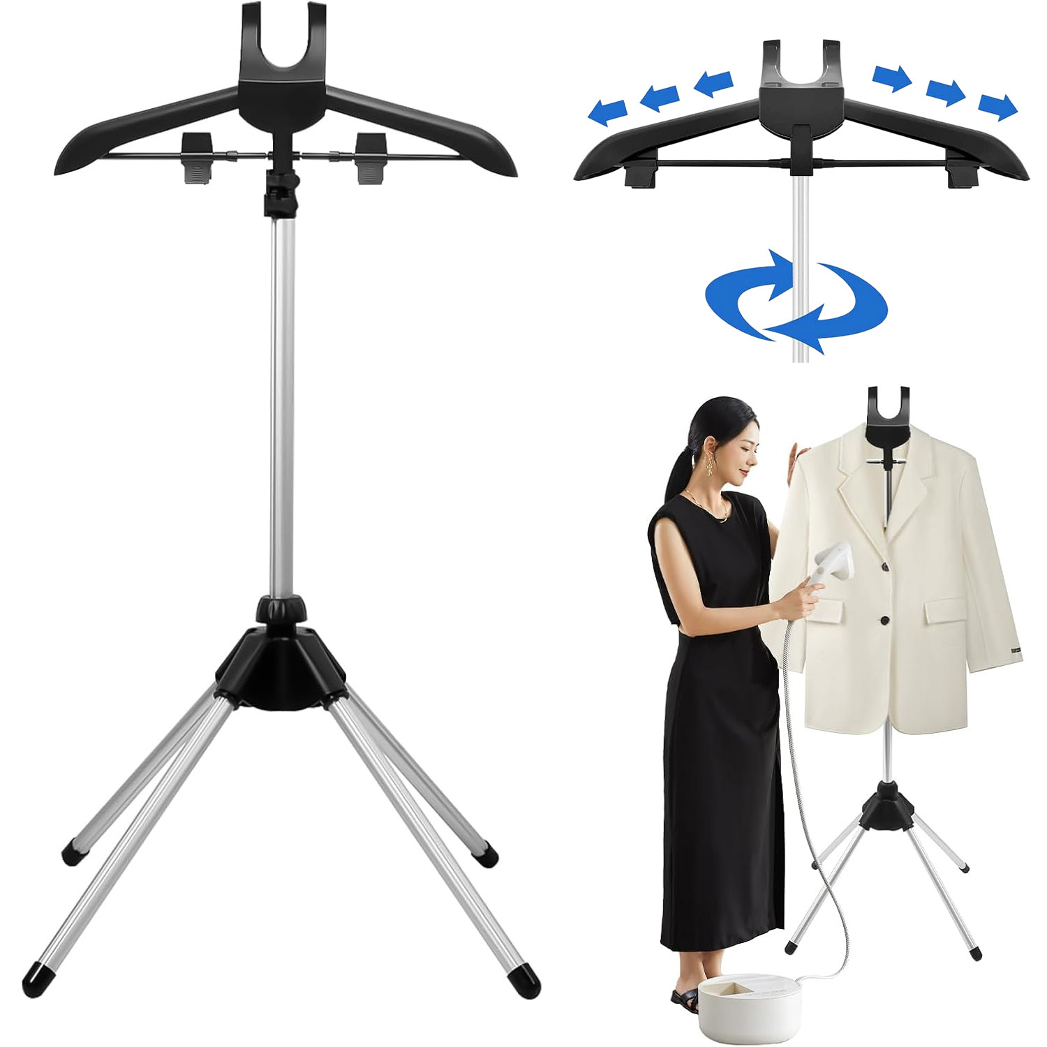 Adjustable 160cm Clothing Display Stand, Portable Mannequin Torso For Vendors Adult Dress T-shirt Steamer Use