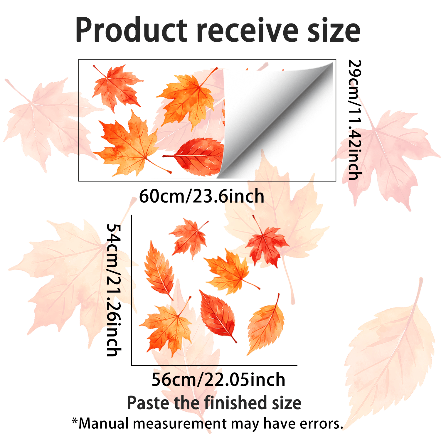TEMU 2d Flat - 2d Flat - 2d Watercolor Fall Themed Static Cling Window Stickers, No Glue Removable Glass Decals, Self-adhesive Easy & Stick Autumn