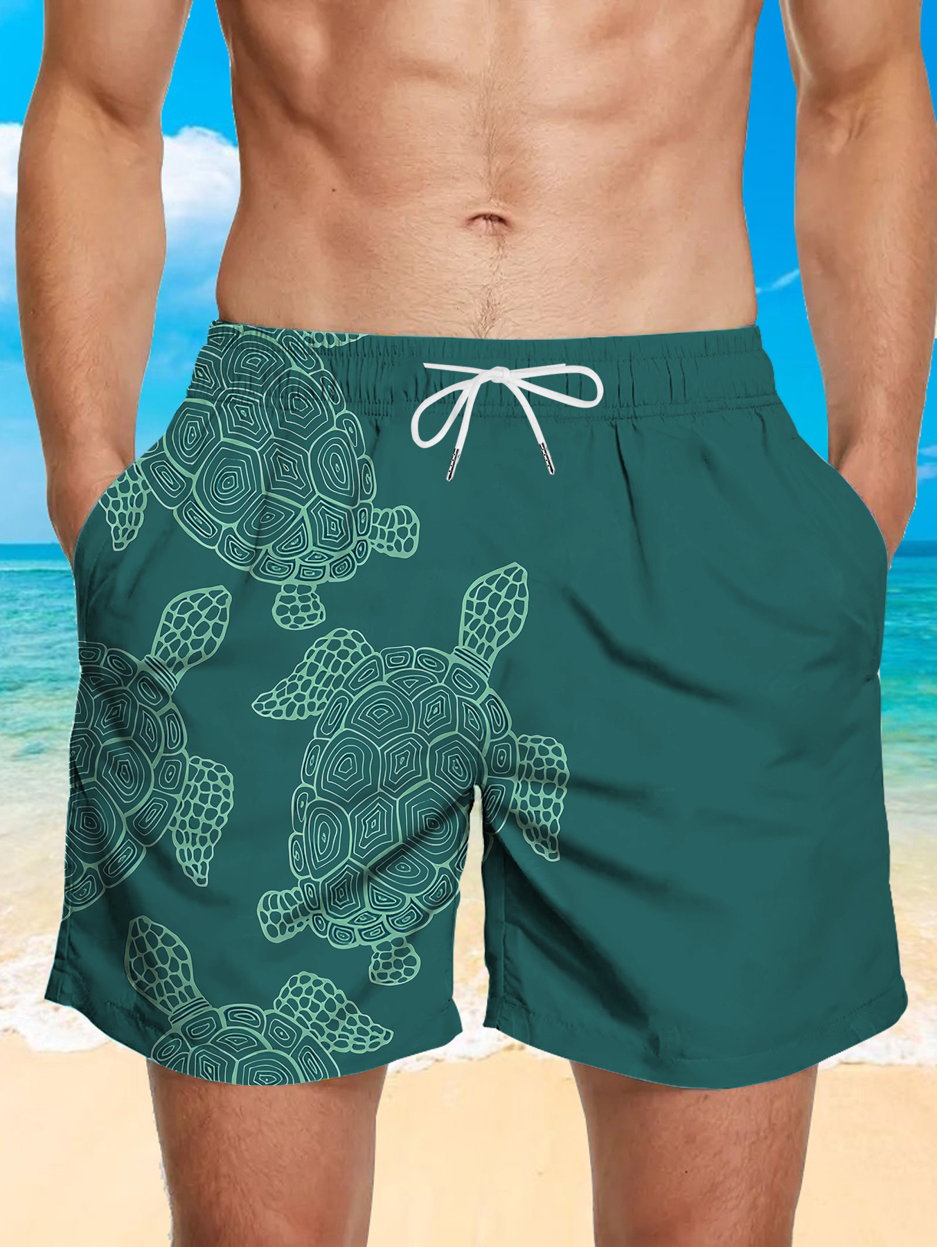 cool summer mens quick dry casual breathable sports shorts novelty print pajama shorts quick dry beach shorts with elastic waistband and drawstring   swimwear