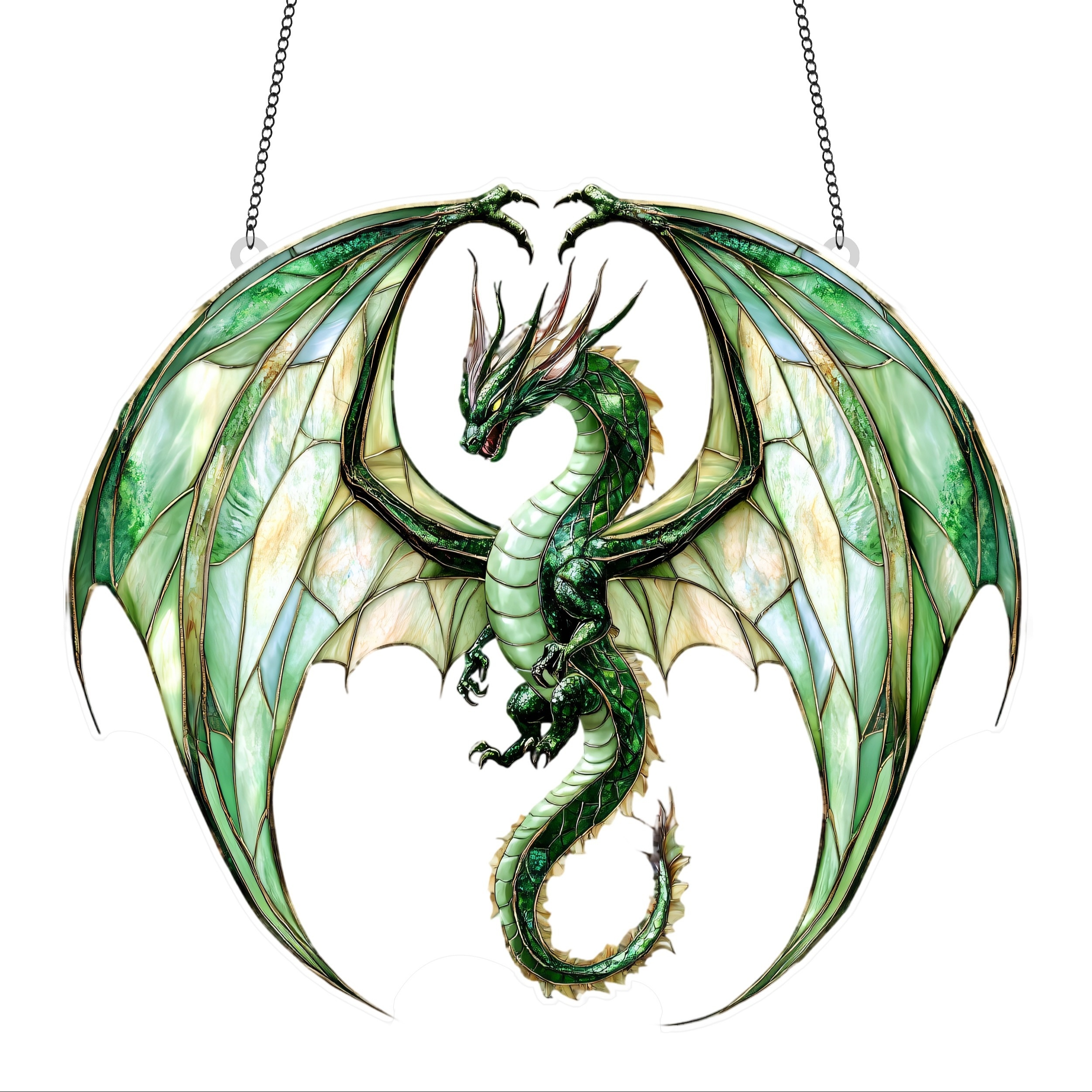 E-shop 2D Flach, ., Acryl Sonnenfänger, 6.7 X 8 Zoll, Gotisches Tier-Thema, Weihnachts-Wanddeko, Büro- und Heimdekoration, Ideales Geschenk für Männer,