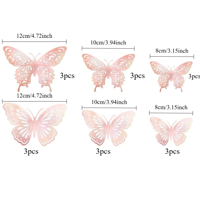 TEMU Wall Decor, 18pcs 3d Stickers In 3 Sizes &2 Styles For Balloon Arch, Cute Decals For Room & Birthday Party, Laser Pink Christmas Halloween